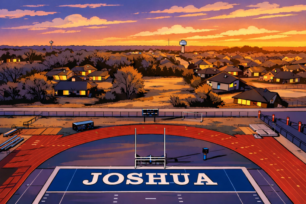 Joshua Owls High School stadium. Our favorite place to buy house for fast cash.