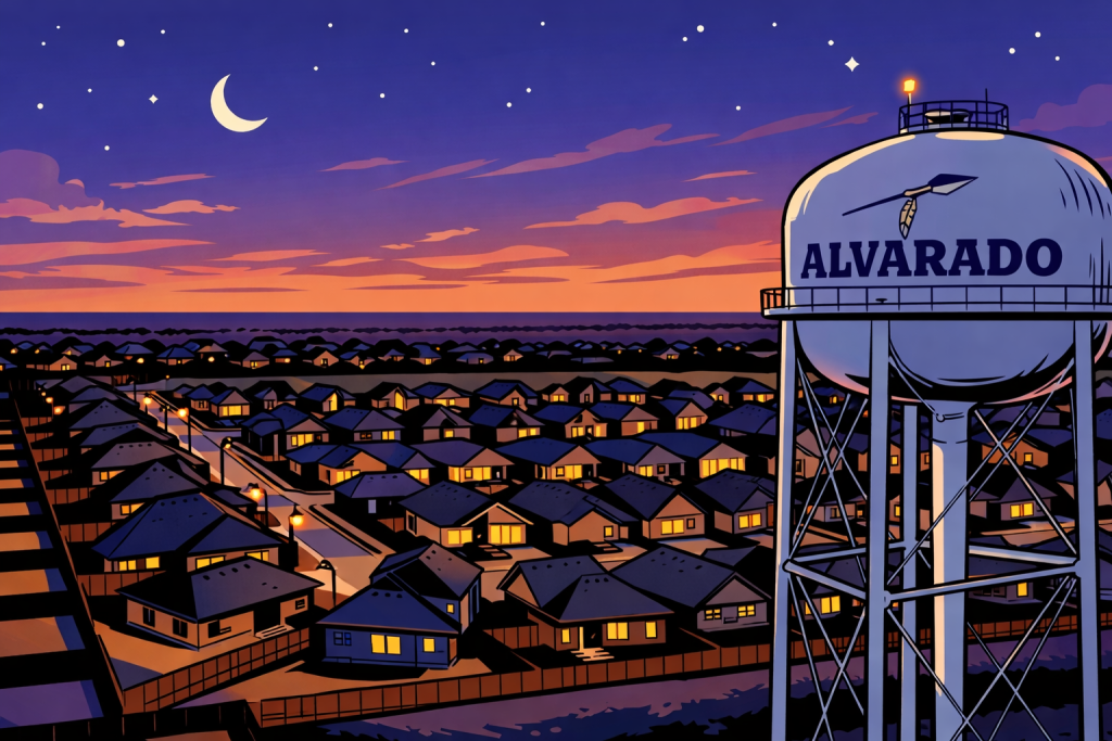 Alvarado Texas, suburban neighborhood. We like to buy houses in that area, or anywhere else in Johnson County.
